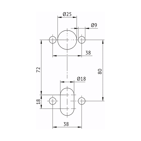 Palière sur plaque Inoxi LH2 EL515/EL524 photo du produit visuel_1 2XL