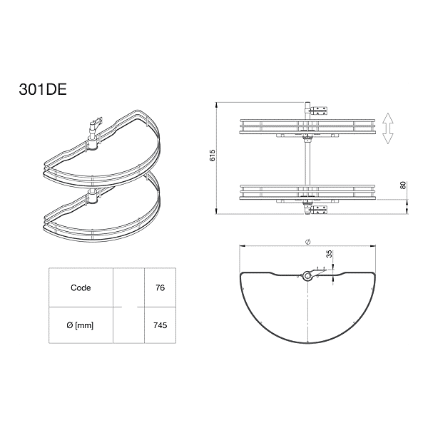 Panier demi-lune pour meuble d'angle   photo du produit visuel_1 2XL