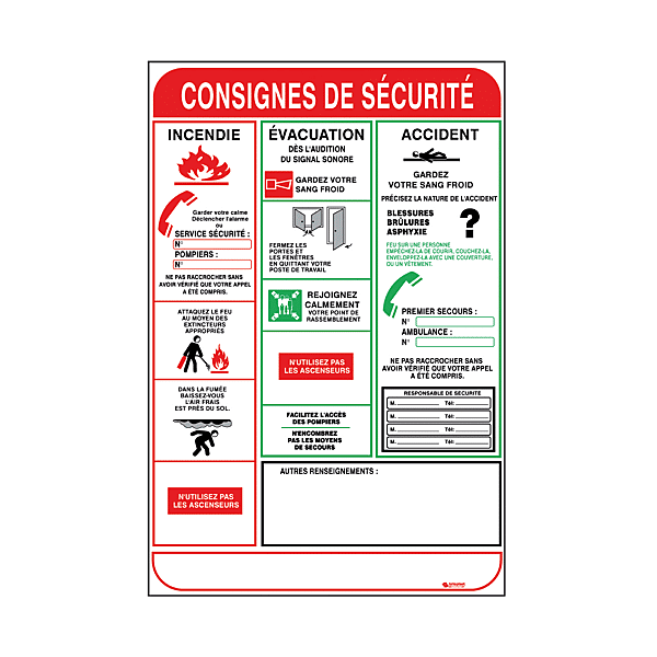 Panneau de consignes de sécurité photo du produit visuel_1 2XL
