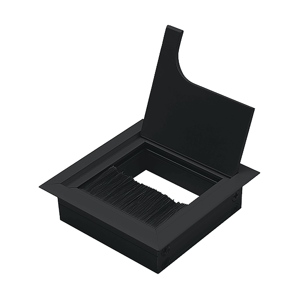 Passe-câble carré à encastrer avec brosse photo du produit visuel_1 2XL