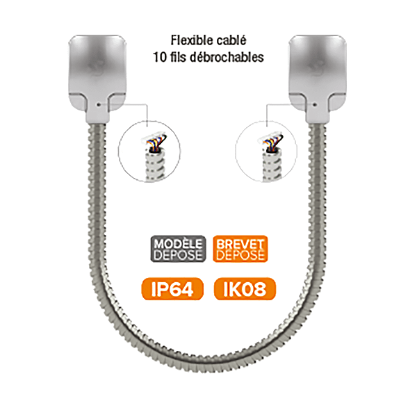 Passe-câble en applique anti-vandale débrochable DLXT photo du produit visuel_1 2XL