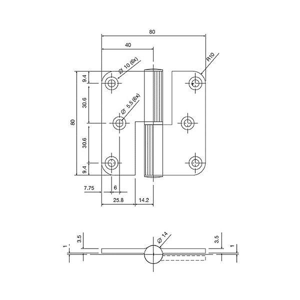 Paumelle lames ouvertes 0808 photo du produit visuel_1 2XL