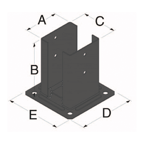 Pied de poteau et fixation KITFIX PPJNC.PB photo du produit visuel_1 2XL