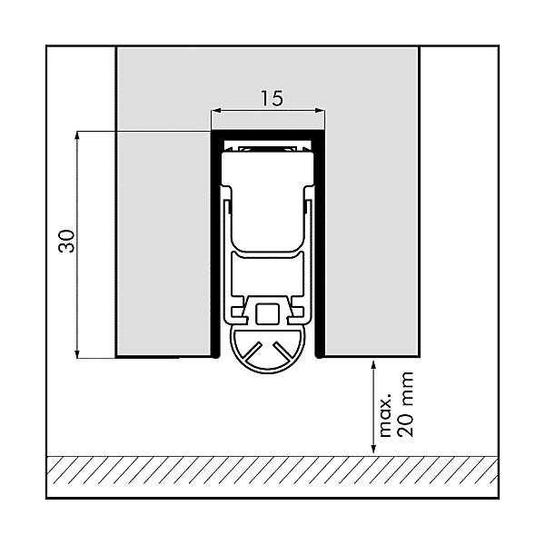 Plinthe bas de porte Ellen Matic Uni-Proof photo du produit visuel_1 2XL