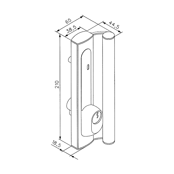 Poignée à cylindre pour coulissant 6400 photo du produit visuel_1 2XL