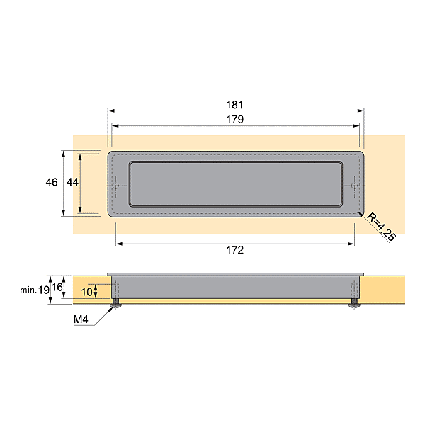 Poignée cuvette rectangle Touch In photo du produit visuel_1 2XL