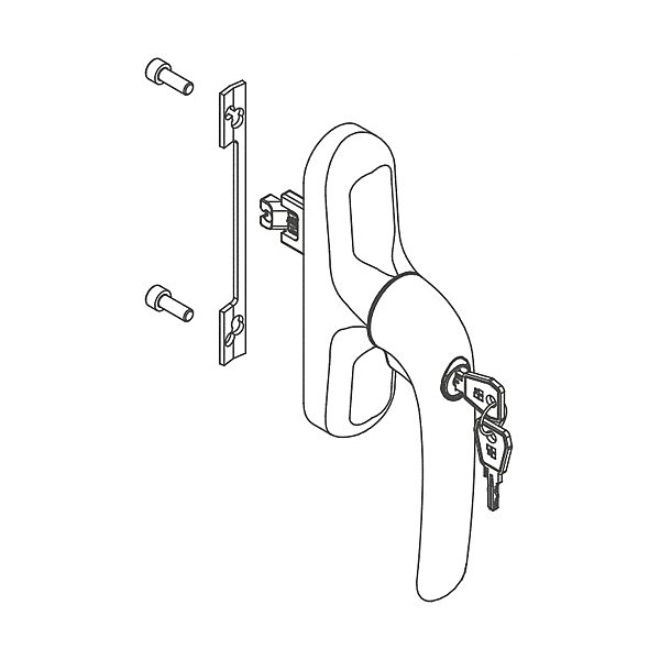 Poignée de fenêtre à clé Prima Key Micro SKG photo du produit visuel_1 2XL