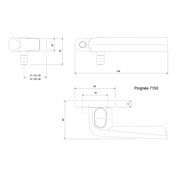 Poignée de fenêtre à condamnation Diez photo du produit visuel_1 2XL