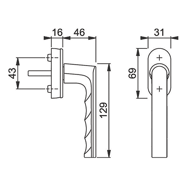 Poignée de fenêtre Hamburg Secustik photo du produit visuel_1 2XL