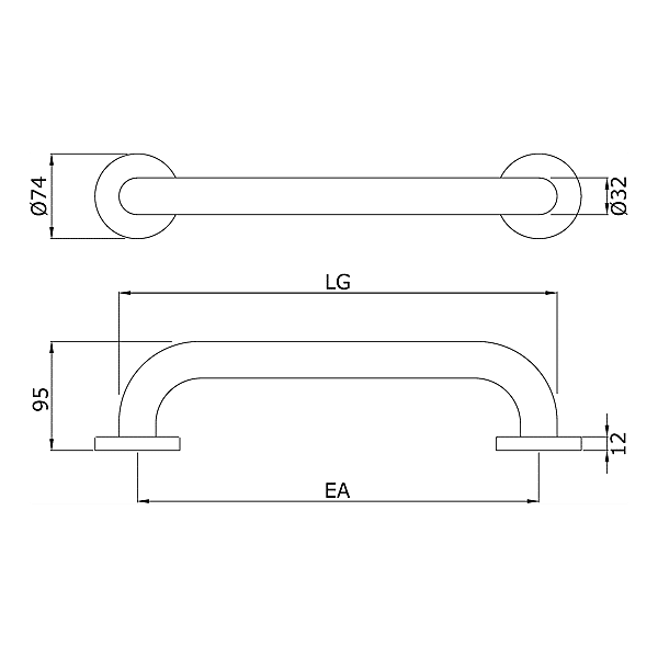 Poignée de maintien lisse continue DM8823 photo du produit visuel_1 2XL