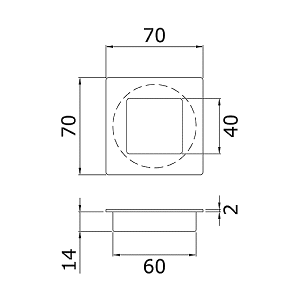 Poignée de meuble cuvette carrée photo du produit visuel_1 2XL