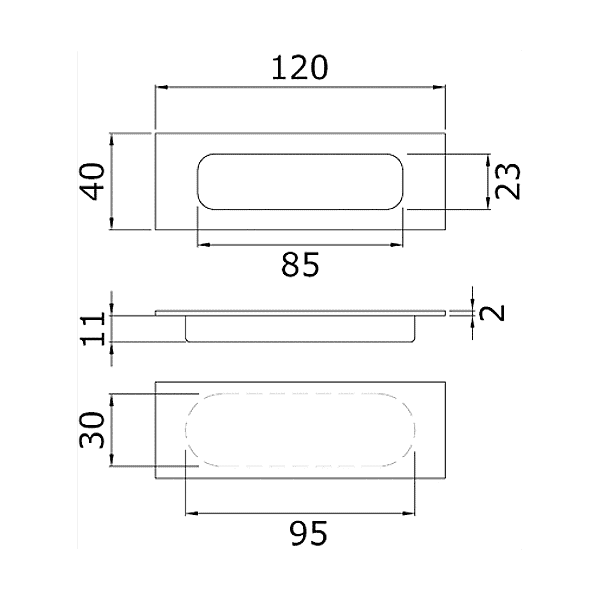 Poignée de meuble cuvette photo du produit visuel_1 2XL