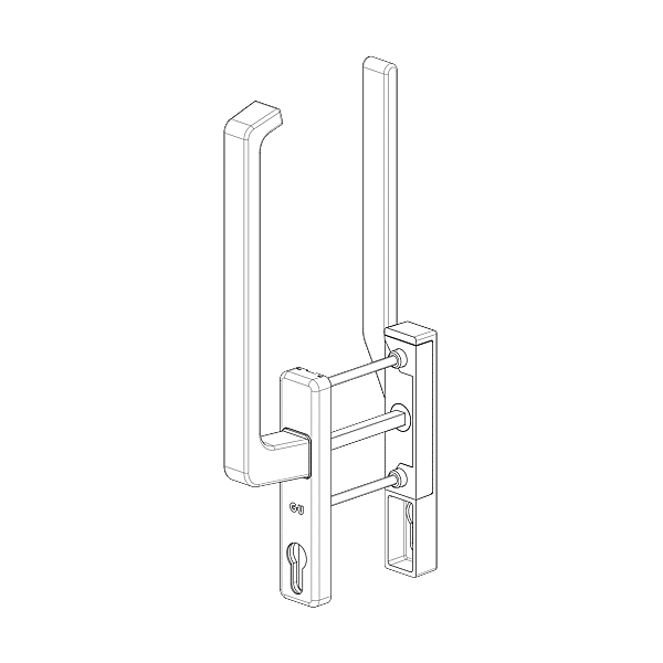 Poignée double avec trou de cylindre photo du produit visuel_1 2XL