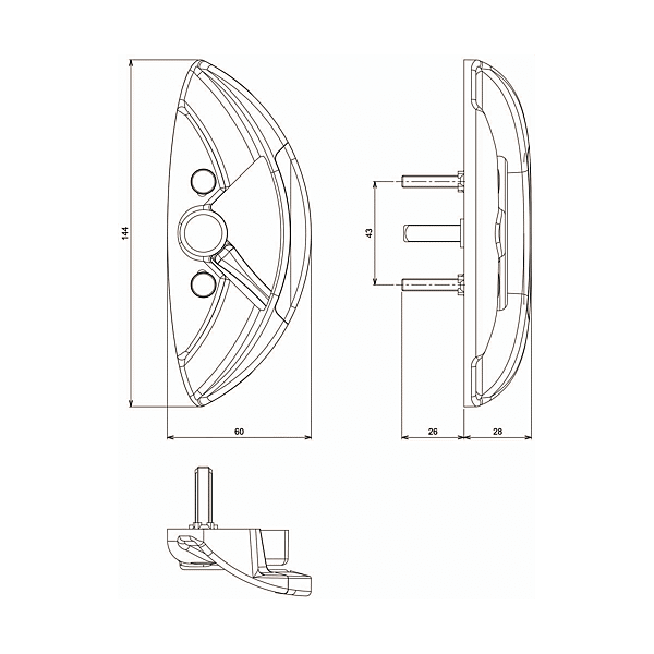 Poignée intérieure pour coulissant Séduction DS5564 photo du produit visuel_1 2XL