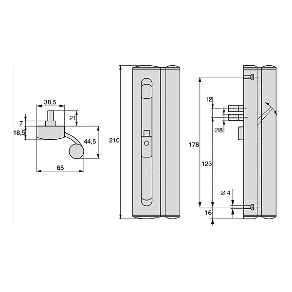 Poignée levier pour coulissant photo du produit visuel_1 2XL