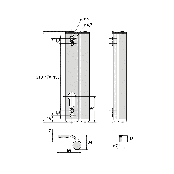 Poignée pour coulissant 6405 photo du produit visuel_1 2XL
