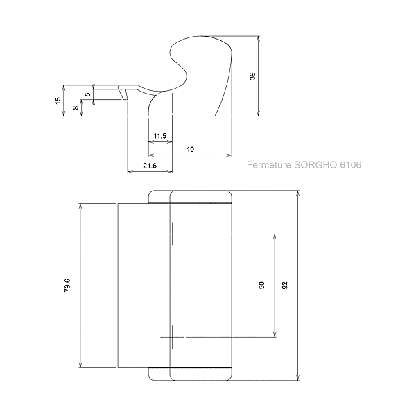 Poignée pour coulissant Sorgho réhaussé photo du produit visuel_1 2XL
