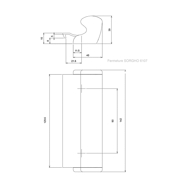Poignée pour coulissant Sorgho réhaussé photo du produit visuel_1 2XL