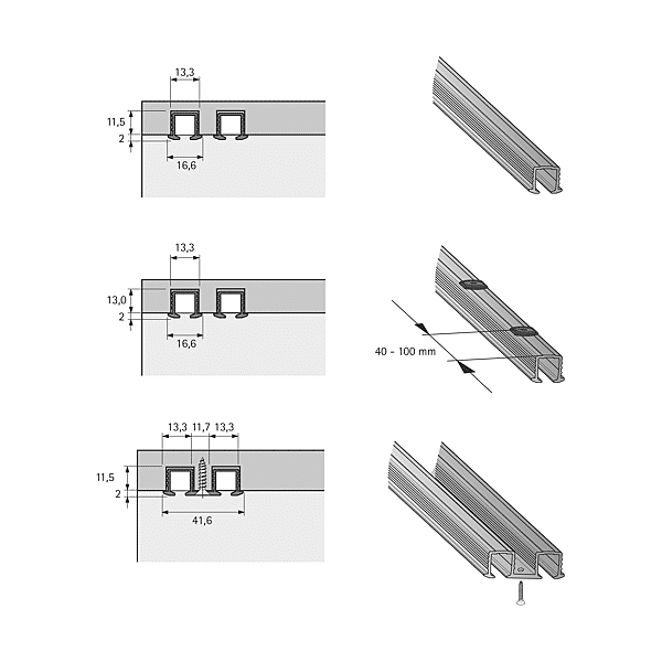 Profil de coulissage simple Sysline S photo du produit visuel_1 2XL