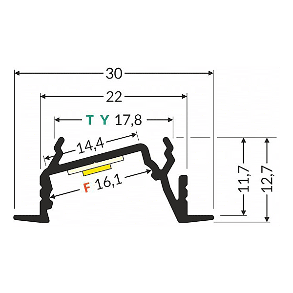 Profil + diffuseur chant incliné DIAGONAL 14 photo du produit visuel_1 2XL