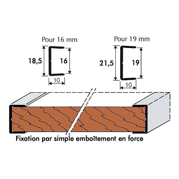 Profil U pour habillage de chant 41-0102 photo du produit visuel_1 2XL