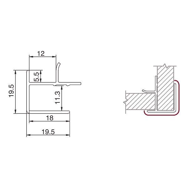 Raccord de plinthe angle 90° 1353 photo du produit visuel_1 2XL