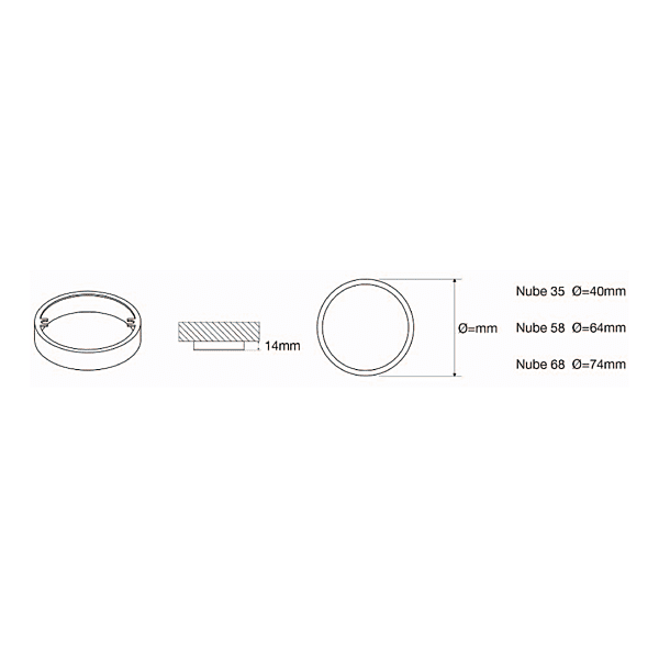 Réhausse pour spot Nube 58 photo du produit visuel_1 2XL