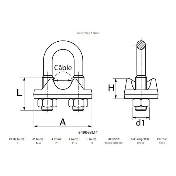Serre-câble à étrier photo du produit visuel_1 2XL