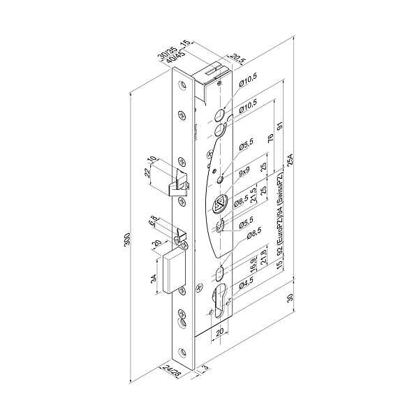 Serrure à béquille contrôlée 709X photo du produit visuel_1 2XL