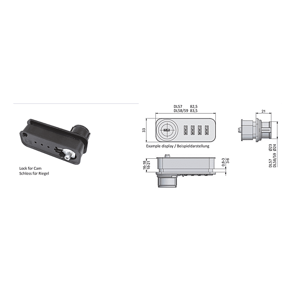 Serrure à code fixe Dial Lock 59.01 fermeture à came batteuse photo du produit visuel_1 2XL