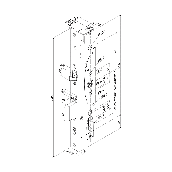 Serrure à encastrer monopoint motorisée 509X photo du produit visuel_1 2XL
