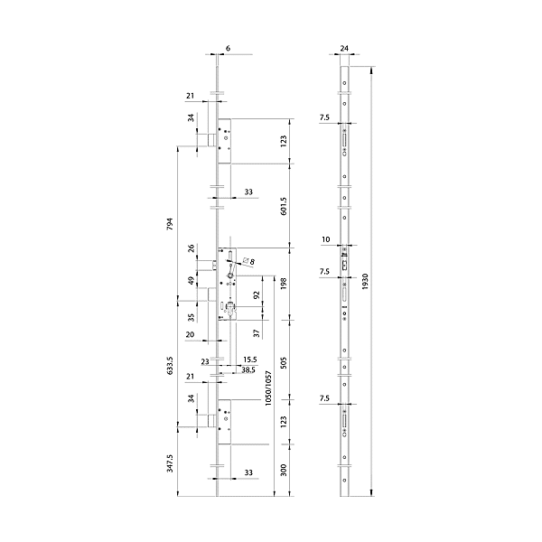Serrure à encastrer multipoints Performa TU photo du produit visuel_1 2XL