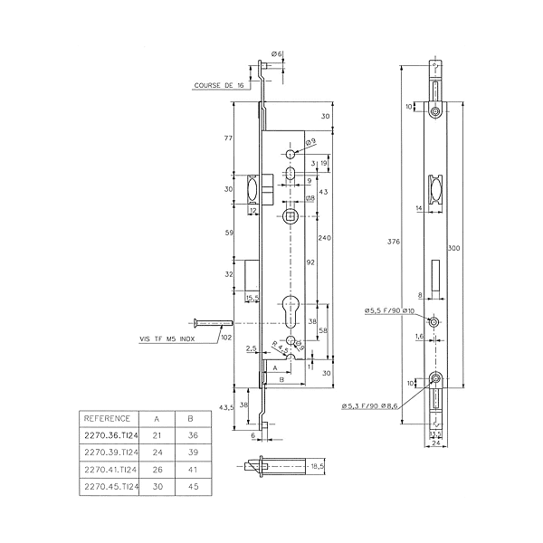 Serrure à encastrer multipoints 2270 T24 photo du produit visuel_1 2XL