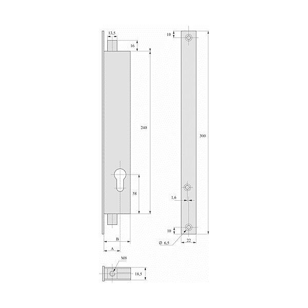 Serrure à encastrer multipoints 2271 T22 photo du produit visuel_1 2XL