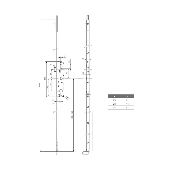 Serrure à encastrer multipoints 2800 pour ERP et collectif/individuel photo du produit visuel_1 2XL