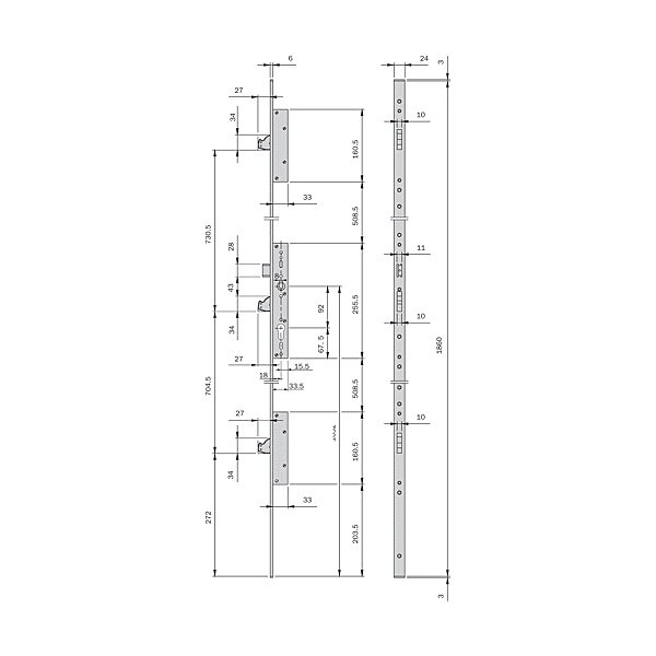 Serrure à encastrer multpoints Multiblindo photo du produit visuel_1 2XL