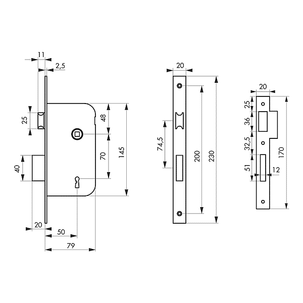 Serrure à encastrer 000203 photo du produit visuel_1 2XL