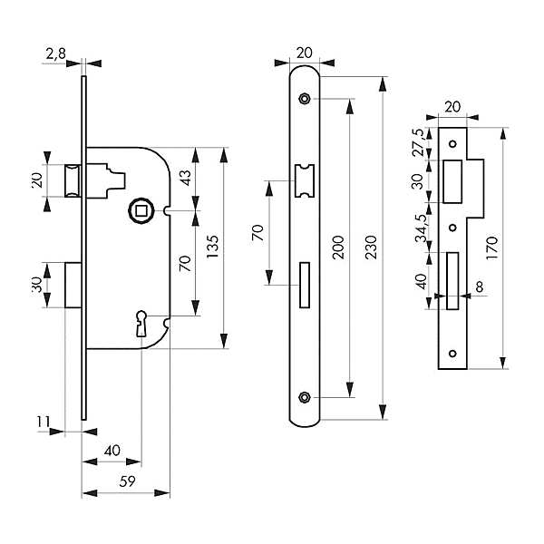 Serrure à encastrer monopoint 0515 photo du produit visuel_1 2XL