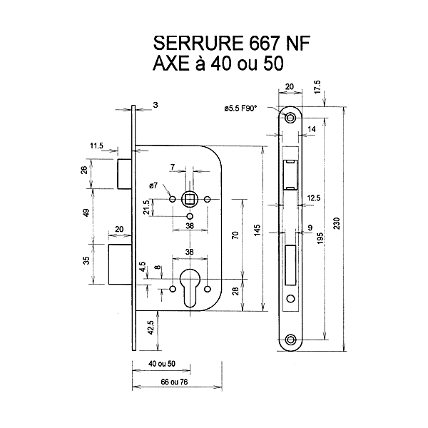 Serrure à encastrer monopoint 667 photo du produit visuel_1 2XL