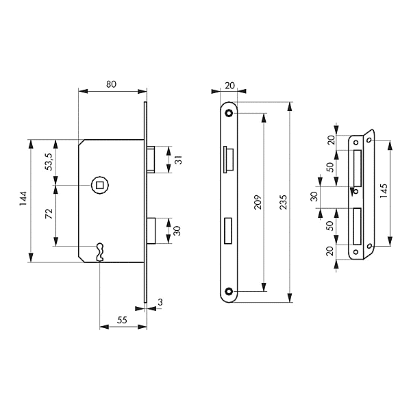 Serrure à encastrer monopoint Alsace photo du produit visuel_1 2XL