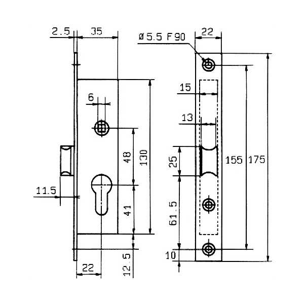 Serrure à encastrer monopoint n°33 photo du produit visuel_1 2XL