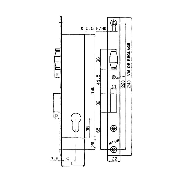 Serrure à encastrer monopoint n°8 photo du produit visuel_1 2XL
