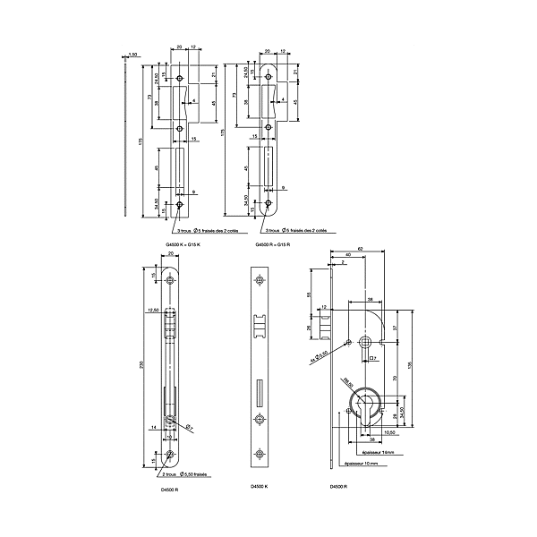 Serrure à encastrer monopoint pour ERT et collectif 4500 photo du produit visuel_1 2XL
