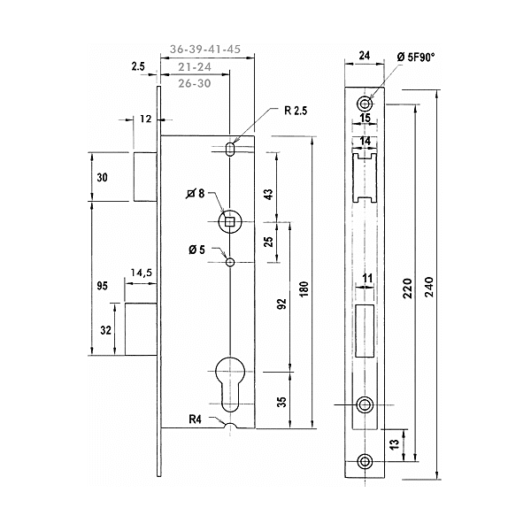 Serrure à encastrer monopoint780NF photo du produit visuel_1 2XL