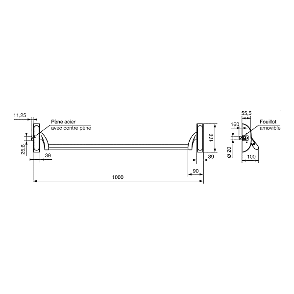 Serrure anti-panique 6800 Premium Bois/Métal CFPF photo du produit visuel_1 2XL