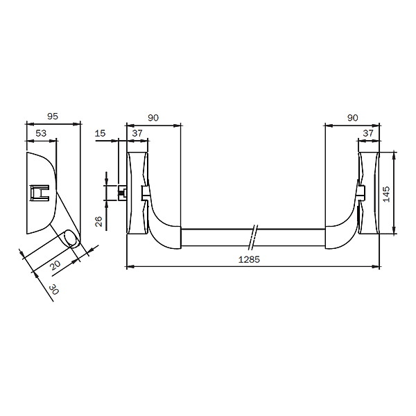 Serrure anti-panique barre coupe-feu Promium by ISEO photo du produit visuel_1 2XL