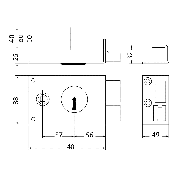 Serrure en applique monopoint 314000-01 photo du produit visuel_1 2XL