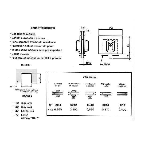 Serrure en applique monopoint 6041 photo du produit visuel_1 2XL