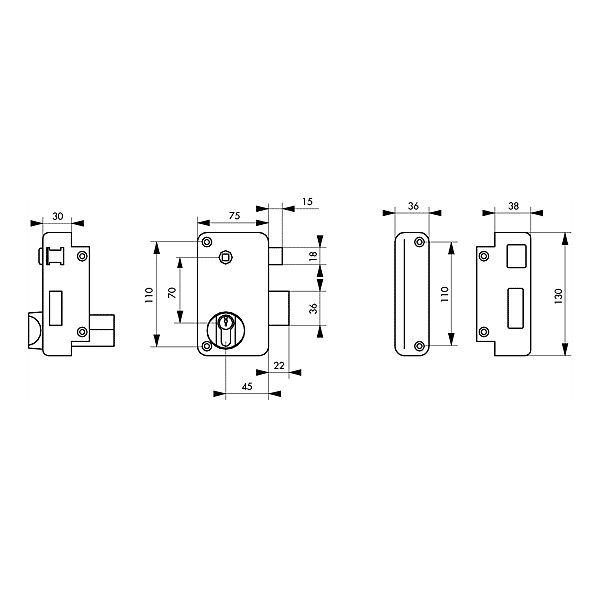 Serrure en applique monopoint embouti pour porte d'entrée photo du produit visuel_1 2XL
