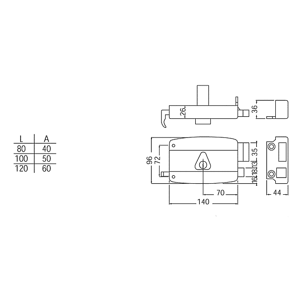 Serrure en applique monopoint Match photo du produit visuel_1 2XL